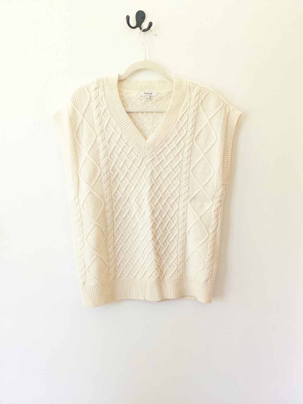 Madewell Cable Knit Oversized Sweater Vest